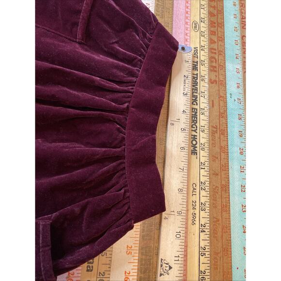 Roget Vintage 1960s Girls Red Velvet Elastic Waist Mini Skirt Size 6X USA - Picture 9 of 11